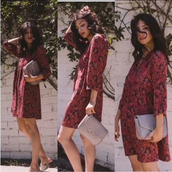 Madewell assam silk floral lace up dress size M - Picture 5 of 11